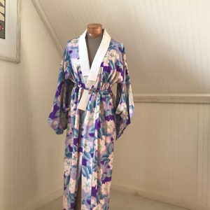 Gorgeous Silk Japanese Plum Blossom Kimono Robe or Coat, S-M image 6