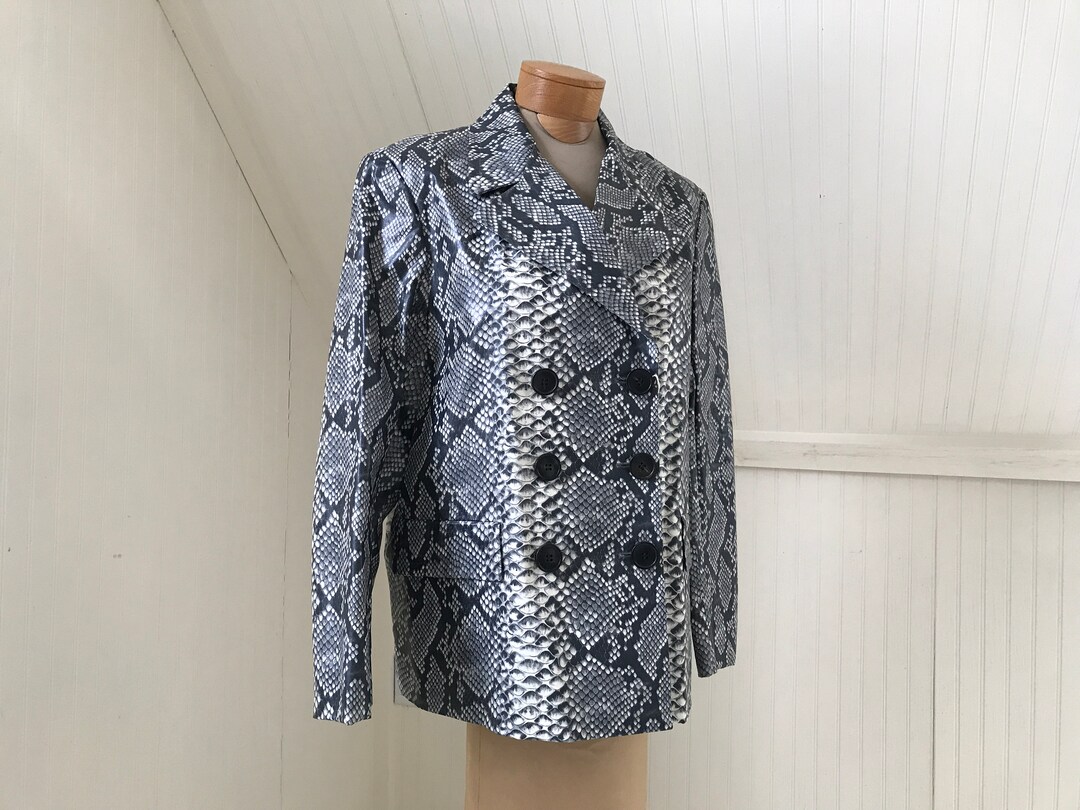Deadstock W/ Tags Dries Van Noten Waxed Cotton Python-print Coat or ...