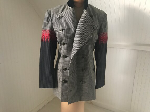 Incredible & Rare Fall 1989 Rifat Ozbek Embroidered Skirt Suit & Gold Bra Top