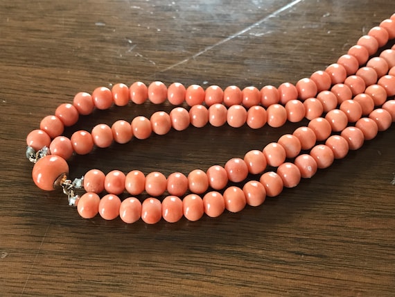 Antique Victorian Natural Coral Double Strand Nec… - image 5