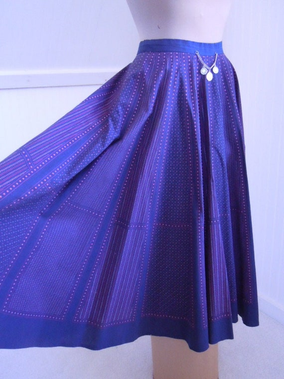 1950s German Rockabilly Full Circle Cotton Skirt … - image 1