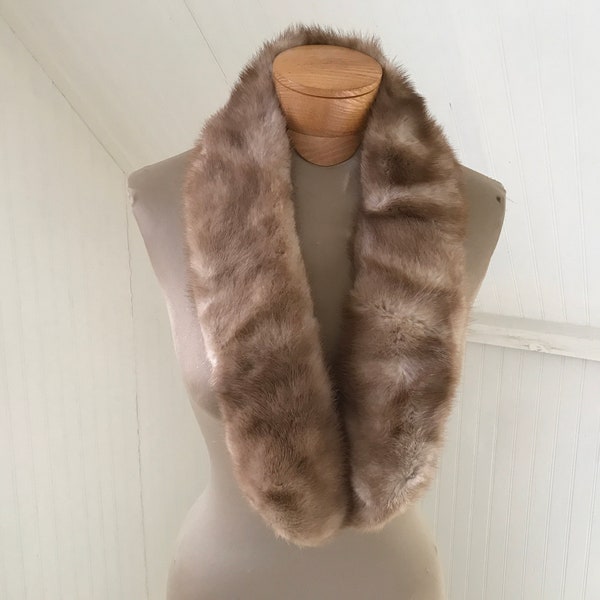 Removable Vintage 1950s Autumn Haze Mink Fur Stole or Collar for Coats and Cardigans