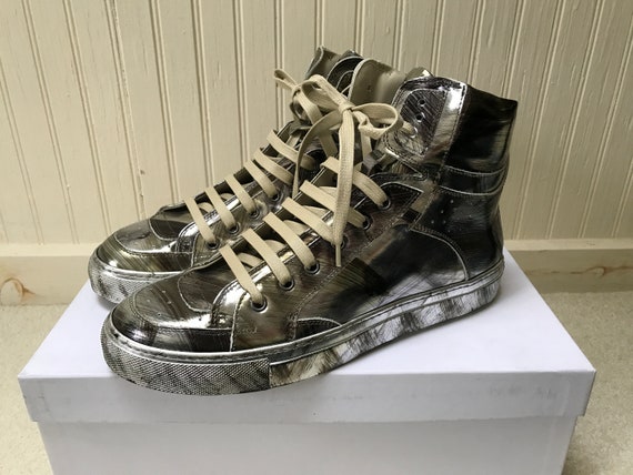 Martin Margiela MM6 Silver Brushstroke Sneakers, … - image 5