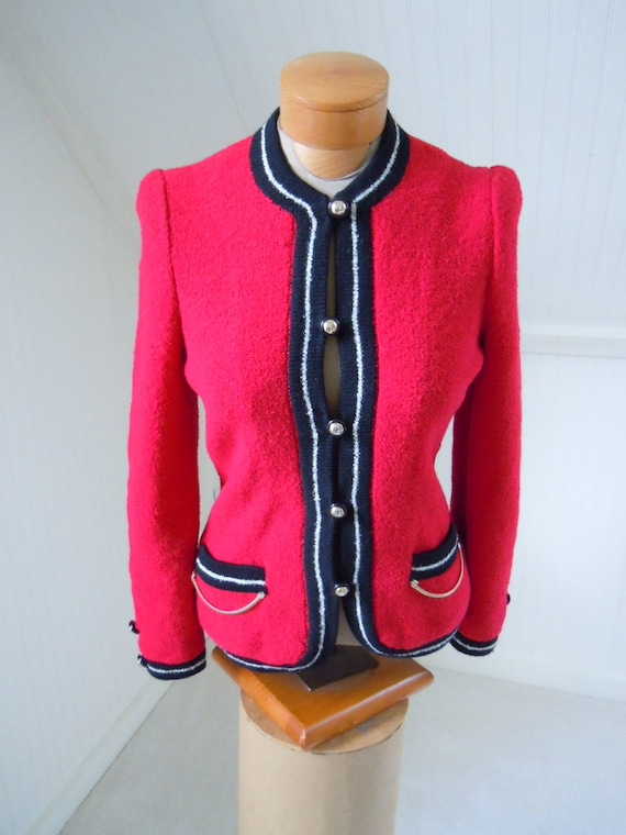 Vintage Red Adolfo for Saks Fifth Avenue Wool Sant