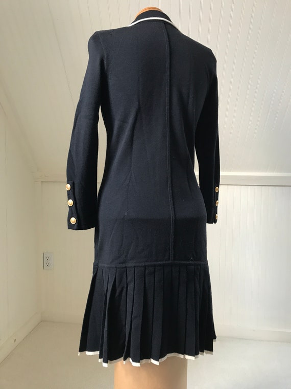 Flapper Style Vintage 1980s Black Wool Knit Rena … - image 4