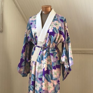 Gorgeous Silk Japanese Plum Blossom Kimono Robe or Coat, S-M image 1