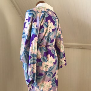 Gorgeous Silk Japanese Plum Blossom Kimono Robe or Coat, S-M image 2