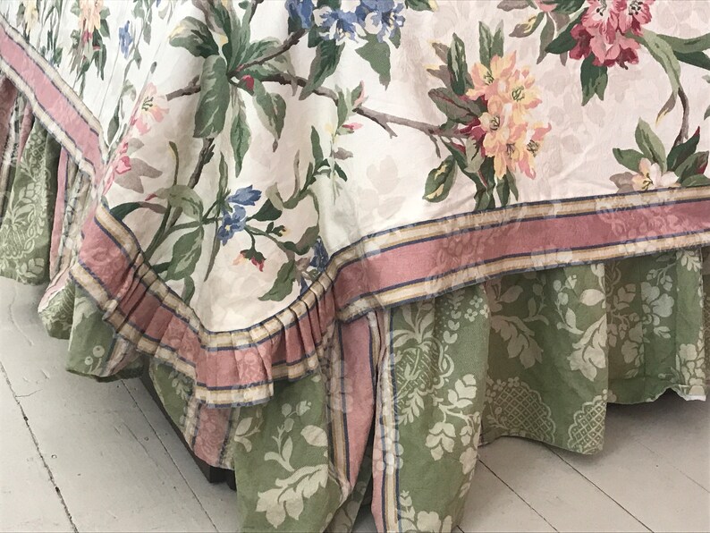 Vintage Jane Wilner Haute Couture Linens Floral Brocadeweave