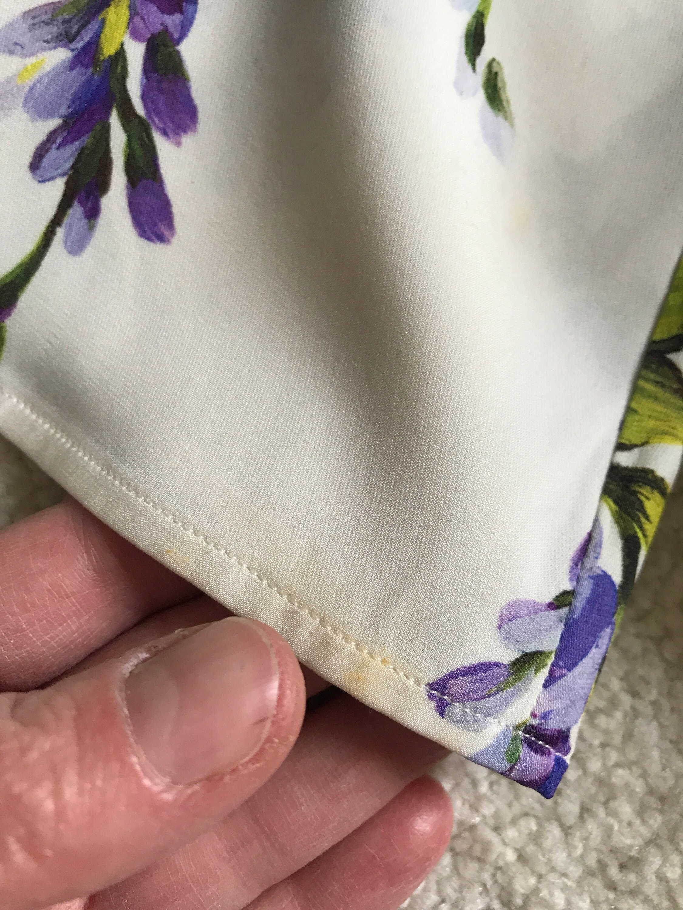 Authentic Dolce and Gabbana Silk Wisteria Floral Blouse IT