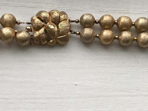 Vintage 1960s Florentine Finish Gold Metal Bead M… - image 2