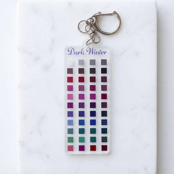 Clear Seasonal Color Analysis Keychain, Summer Winter Spring Autumn Color Season Guide, Easy Purse Palette Wardrobe Shopping Reference