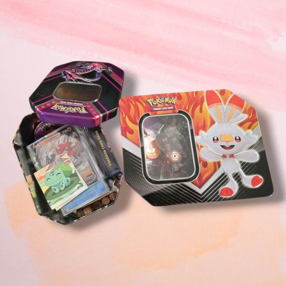 Pokemon Mystery Tin  Cards & TCG Accessories, Collectible Gift - Etsy