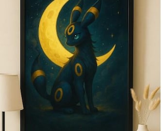 Umbreon Printable  Wall Art - Digital Download- Umbreon Poster - Fan Gift