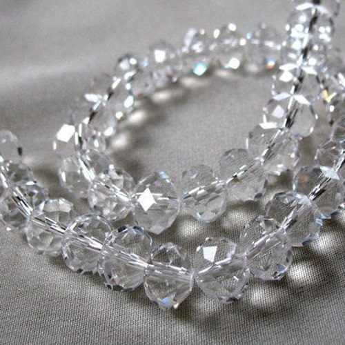 SPECIAL Price TWO Strands 10mm Clear Crystal Rondelle Beads - Etsy
