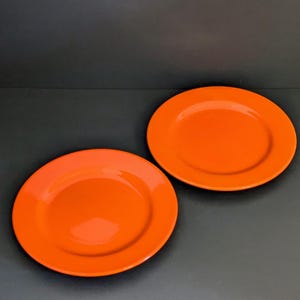 Waechtersbach Germany Fun Factory Dinner Plates - Orange | Good Condition - Set of Two