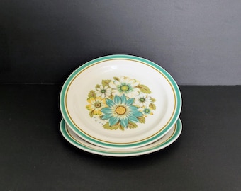 Vintage Noritake Craftone Blue Sky Salad Plates - Set of 2