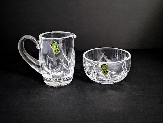 Waterford Crystal Creamer and Open Sugar Bowl Set: 1980's Vintage - Never Used, Original Box