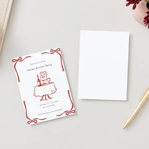 Italian Dinner Party Editable Invitation