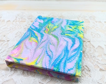 Small Handmade Marbled Journal ~ Artist Sketchbook ~ Diary ~ Travel Journal