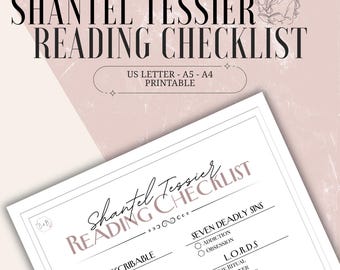 Liste de lecture de Shantel Tessier | Liste de livres à imprimer | Formats Lettre, A4 et A5