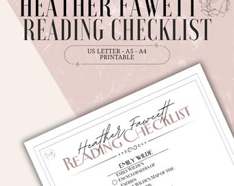 Liste de lecture complète de Heather Fawcett | Liste de livres à imprimer | Formats Lettre, A4 et A5