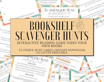 Cartes de chasse au trésor dans la bibliothèque | Jeu de lecture à imprimer | Choisissez votre prochain livre (Téléchargement numérique)