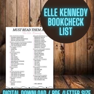 Elle Kennedy Book Checklist: Printable Reading Log (Digital Download)