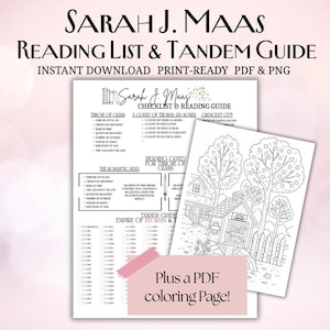 Sarah J. Maas boktracker: Läsguide, checklista och loggbok (digital nedladdning)