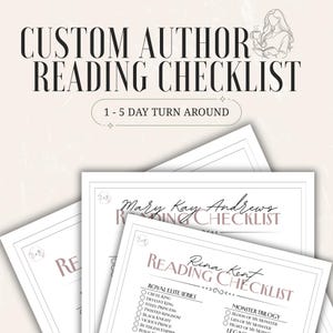 Custom Author Reading Checklist | Printable Book Tracker (Digital Download)