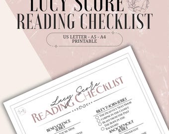 Lucy Score Book Checklist: Printable Reading Tracker (Digital Download)