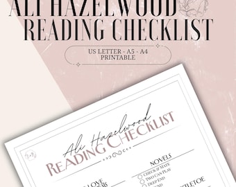 Liste de lecture d'Ali Hazelwood | Liste de livres à imprimer | Formats Lettre, A4 et A5