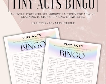 Jeu de bingo « Petits gestes » | Activité imprimable sur la confiance en soi et les limites, jeu de guérison du besoin de plaire aux autres