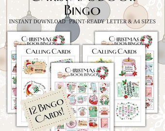 Weihnachtsbuch Bingo Printable | Ferienspiel (Digital Download)