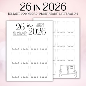 26 in 2026 Reading Challenge Printable | Book Tracker (PDF) - Etsy