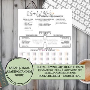 Sarah J. Maas Book Tracker: Reading Guide, Checklist, and Log (Digital Download)