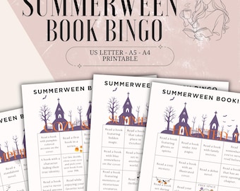 Bingo littéraire d'Halloween | Grilles de défi de lecture (PDF numérique)