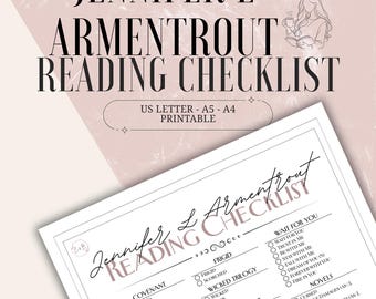 Liste de lecture complète de Jennifer L Armentrout | Liste de livres à imprimer | Formats Lettre, A4 et A5