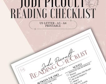 Liste de lecture de Jodi Picoult | Liste de livres à imprimer | Formats Lettre, A4 et A5