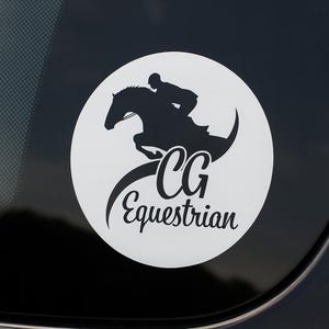 Horse Equestrian Sticker, Waterproof Outdoor Decal, Car Decor, Gift for Riders, Horse Lovers, CG Equestrian Design