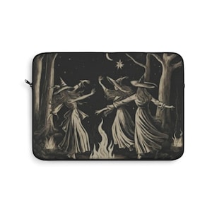 Witchy Laptop Sleeve, Bohemian Tech Case, Occult Design, Gift for Her, Halloween Laptop Cover