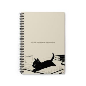 Black Cat Spiral Notebook, Cute Cat Journal, Motivational Writing Pad, Perfect Gift for Cat Lovers, School Supplies, Stationery