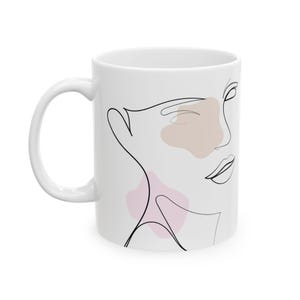 Modern Abstract Ceramic Mug - Unique Art Coffee Cup, Minimalist Gift, Home Decor, Artistic Drinkware, Birthday Present