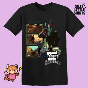 Grand Theft Auto PS2 San Andreas inspiriertes Open-World-Spiel T-Shirt coole Shirts Gamer Geschenk 100% Baumwolle unisex Shirt Grafik-T-Shirt