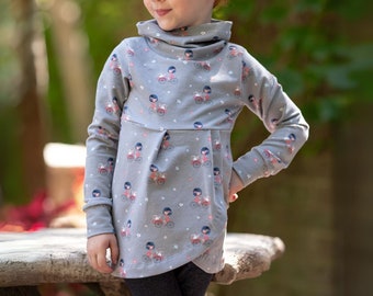 Wzór na kaptur i bluzę z kapturem Lisse dla dziewczynek Rozmiary 6-12 m, 12-18 m, 18-24 m, 2T, 3T, 4T, 5T, 6, 7, 8, 10, 12, 14, 16