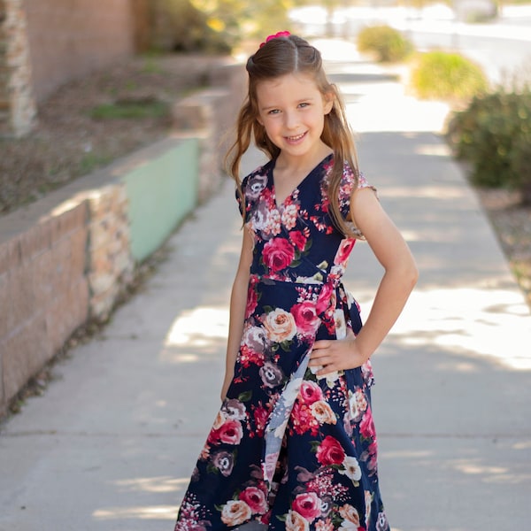 Boardwalk wrap dress pattern for girls