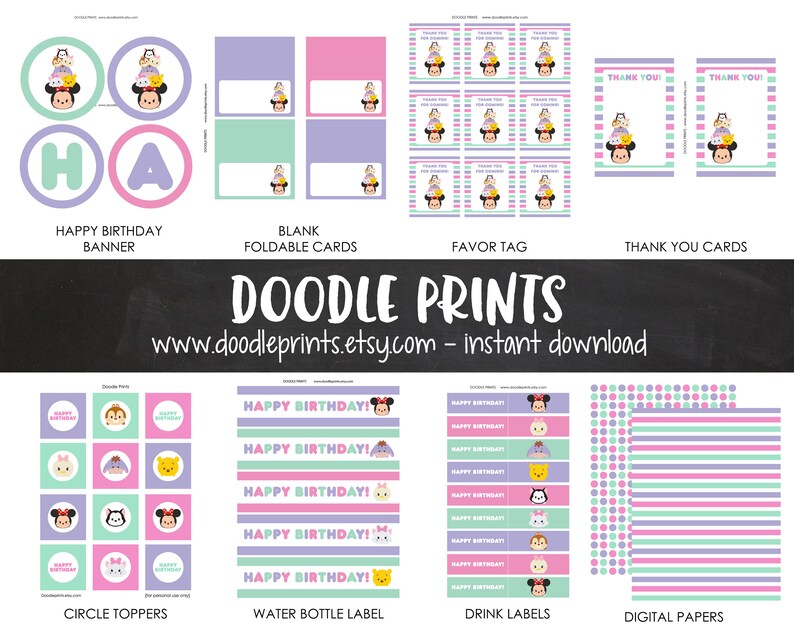 Tsum Tsum Birthday Party Decor Girl Tsum Tsum Minnie Daisy Etsy