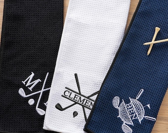 Custom Embroidered Golf Towel - Personalized Gift for Golf Lovers - Monogrammed Golf Towel