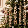 Christmas Gingerbread Letter Ornaments with Name, 2026 Stocking Tags, Keepsake ornaments