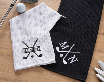 Embroidered Microfiber Golf Towel, Personalized Gift