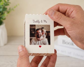 Kundenspezifisches Ziegel-Bleistift-Topf personalisierter Foto-Schreibtisch-Organisator für Vati